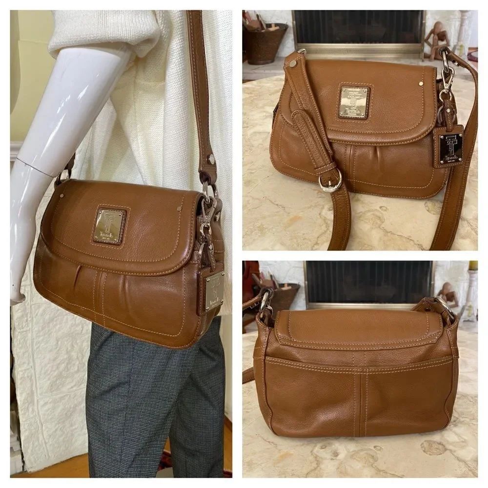 Tignanello Leather Organizer Shoulder Bag